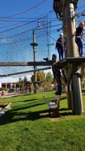 Fotoshooting mit unserer Hausfotografin Johanna und ihrem Mann Christopher in unserem Hochseilgarten Günzburg